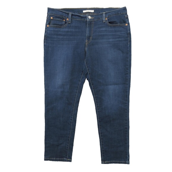 Levi's Denim - Levis Boyfriend Jeans Womens 32 Blue Dark Wash Stretch Denim Slim Fit Pants